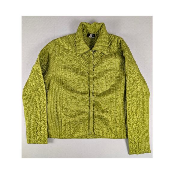 UBU I'll Be Me Women's Vintage Jacket‎ Lightweight Stretch Green Zip Size Large - Picture 1 of 5